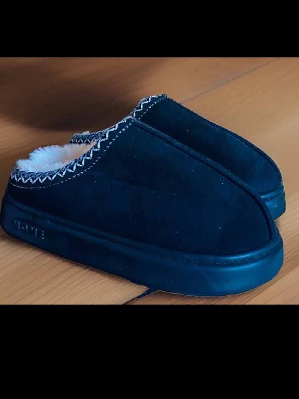 NWOT HOME Black Size 40-41, 9-9.5 Platform Slippers Slides Faux Fur Temu Warm